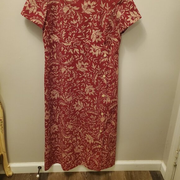 Women's Talbots Dress. Size 8P, Rust color, Leaves design, back zip, Ex Cond! - Picture 2 of 5